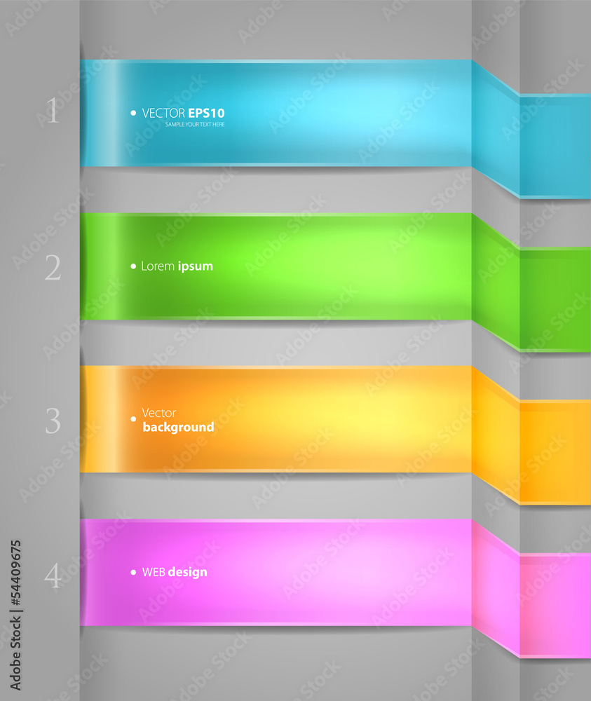 Fototapeta premium Color origami style banners