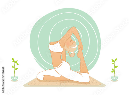 Beautiful woman doing yoga practice