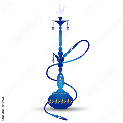 hookah with oriental pattern for the vector