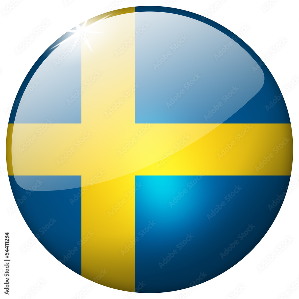 Sweden Round Glass realistic badge Sweden Round Glass realistic badge