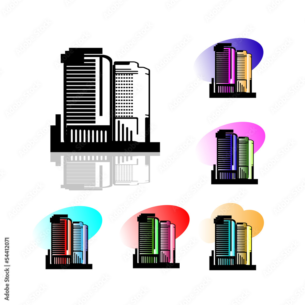 Collection vibrant building symbol, logo , icon