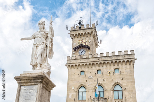 Liberty statue and public palace, San Marino republic,