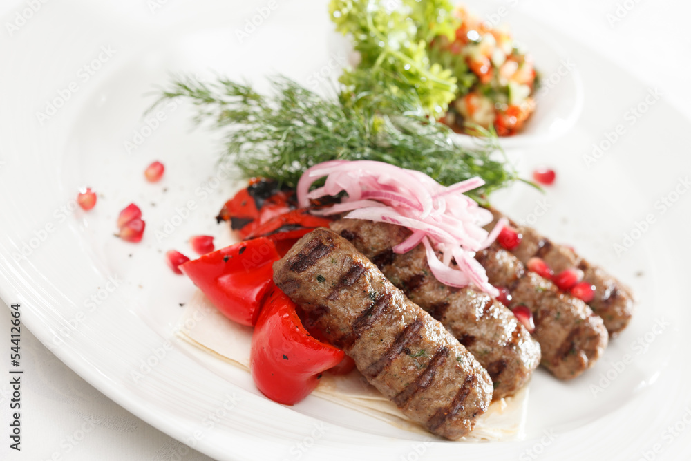 kebab with vegetables