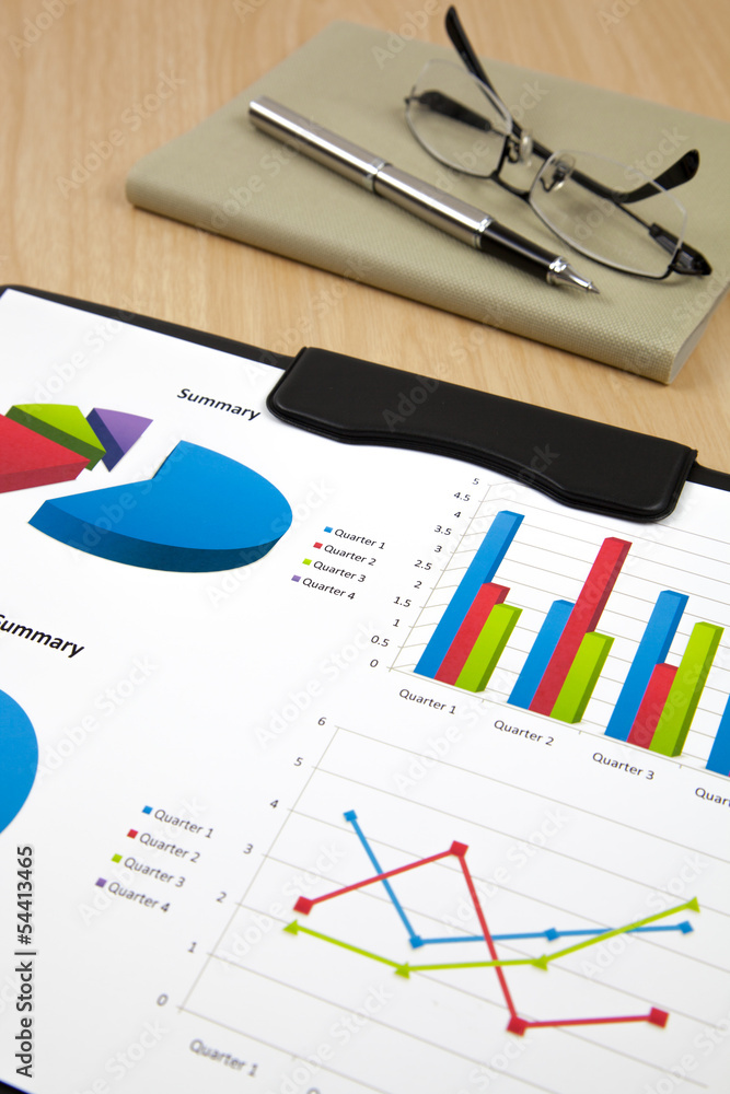 Graphs and charts report on table Graphs and charts report on table