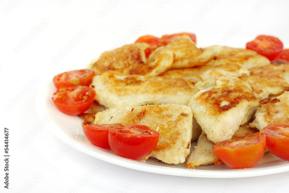 Delicious roasted fish and tomato