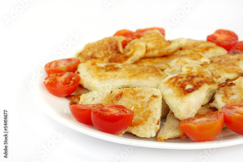 Delicious roasted fish and tomato