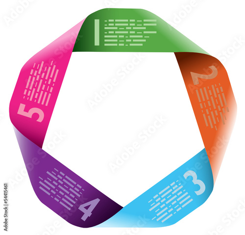 Infografica esempi frecce colorate numeri cerchio