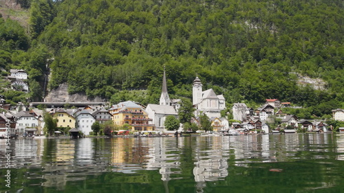 Halstatt from lake side view photo