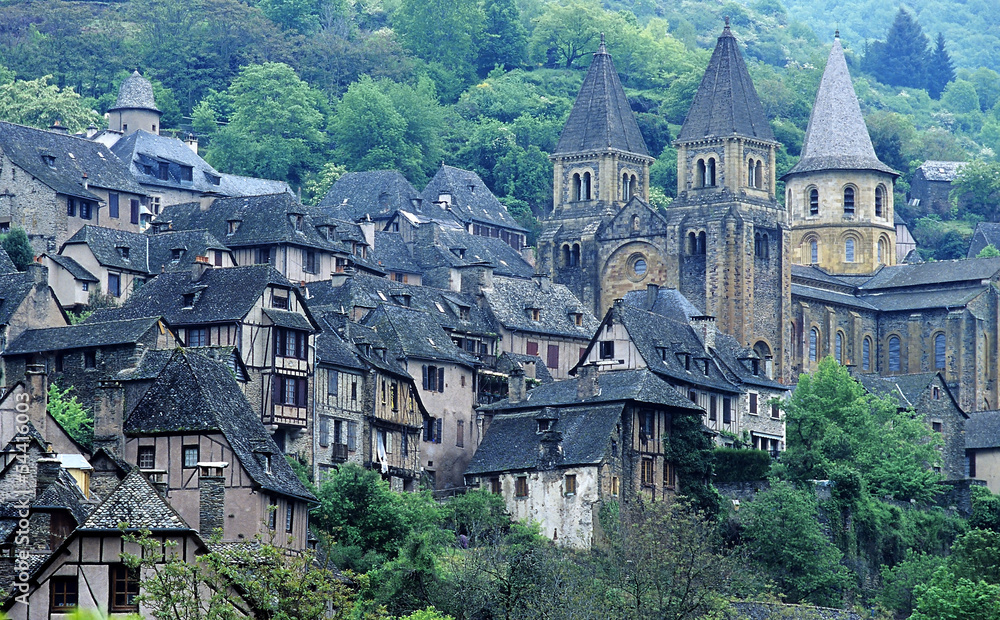 Conques, village médiéval, Aveyron, France