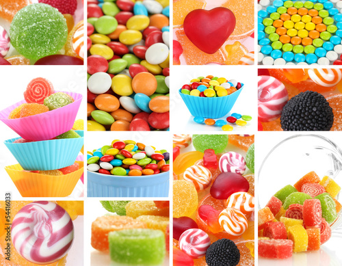 Fototapeta Naklejka Na Ścianę i Meble -  Collage of colorful candies