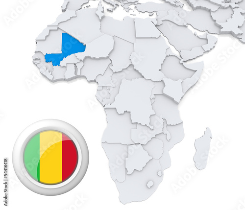 Mali on Africa map