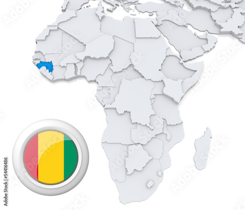 Guinea on Africa map