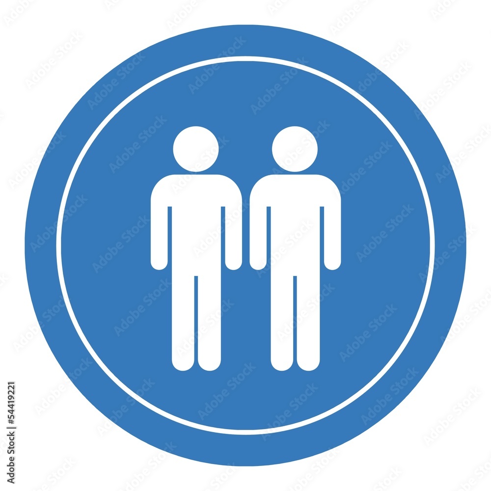 Couple d'homme dans un panneau rond Couple d'homme dans un panneau rond