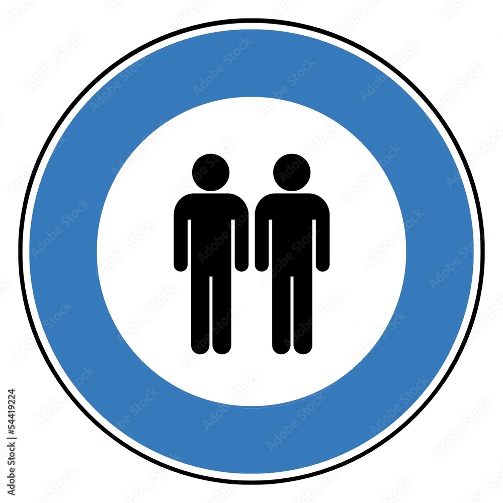 Couple d'homme dans un panneau de signalisation Couple d'homme dans un panneau de signalisation