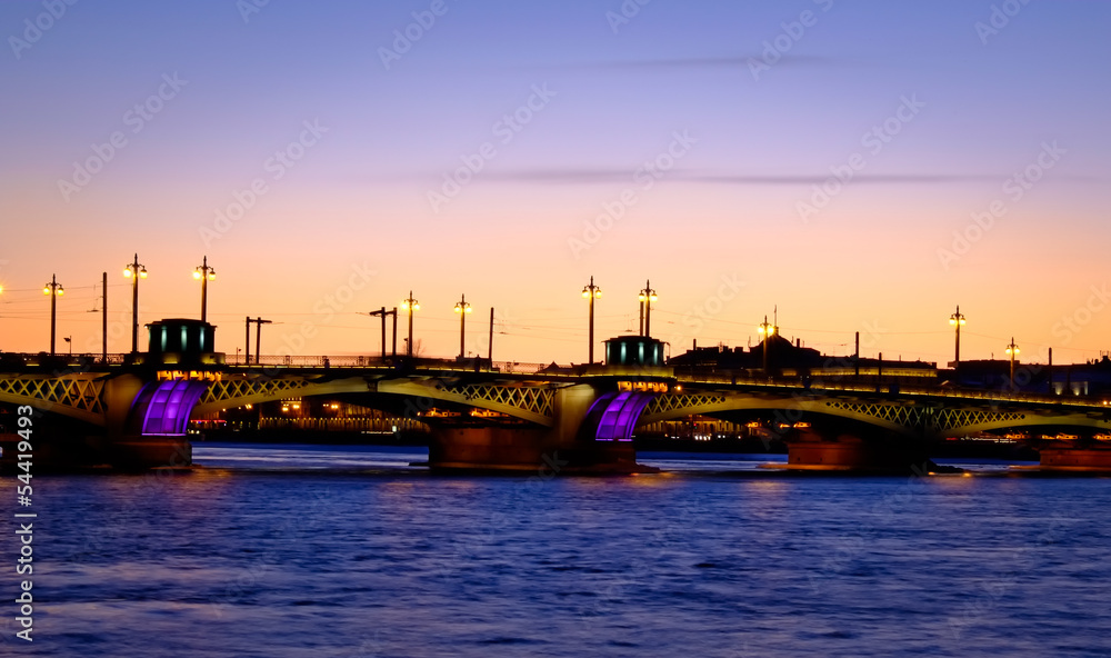 Bridge over the Neva in Saint Petersburg