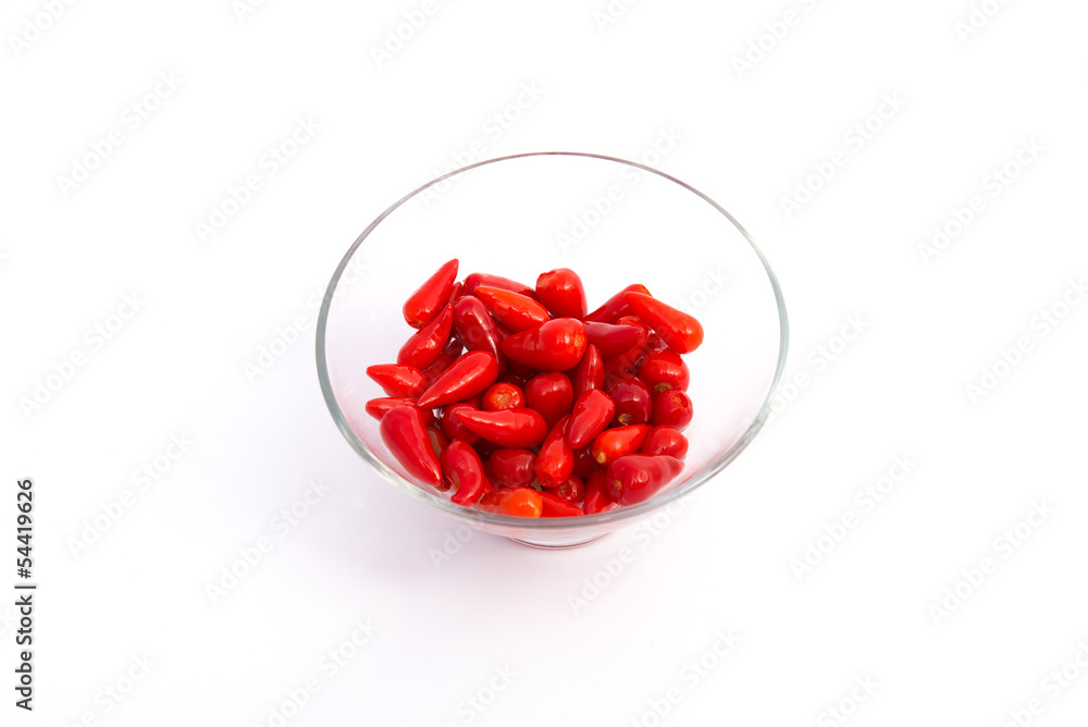 Red chilli in a glass