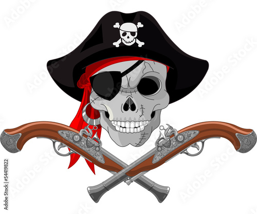 Pirate Skull and guns