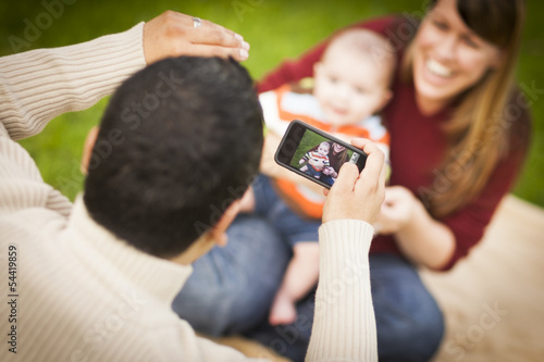 Happy Mixed Race Parents an...