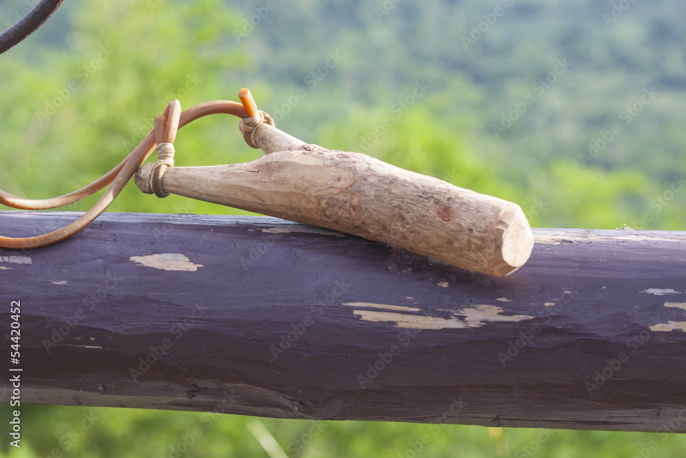 Slingshot used for shooting the seed into the forest