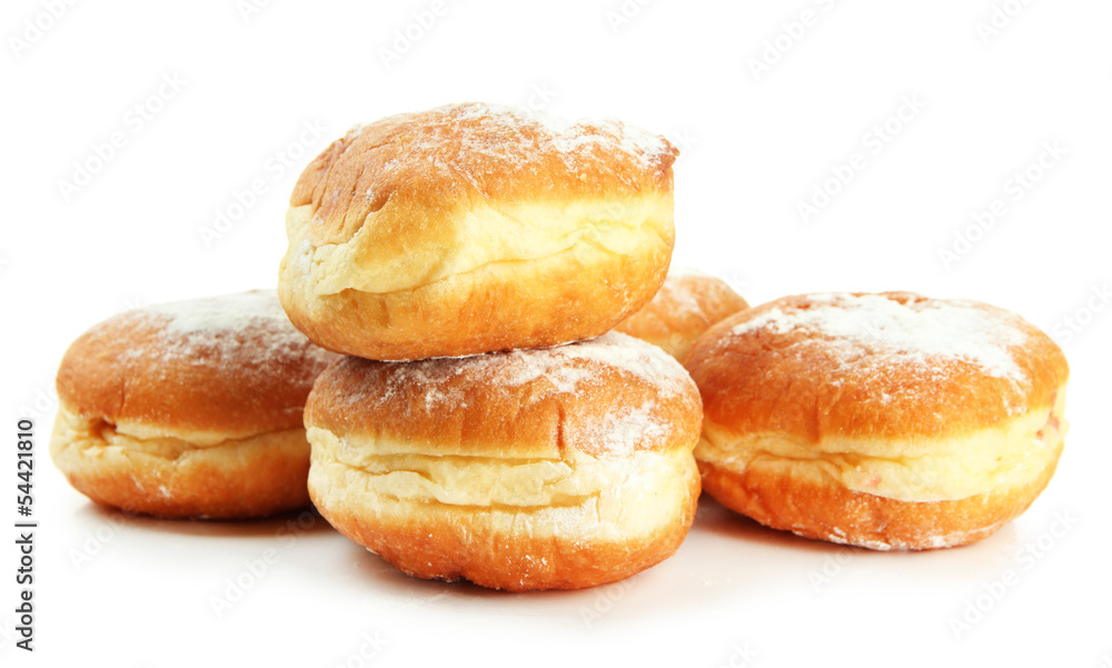 Tasty donuts, isolated on white Tasty donuts, isolated on white