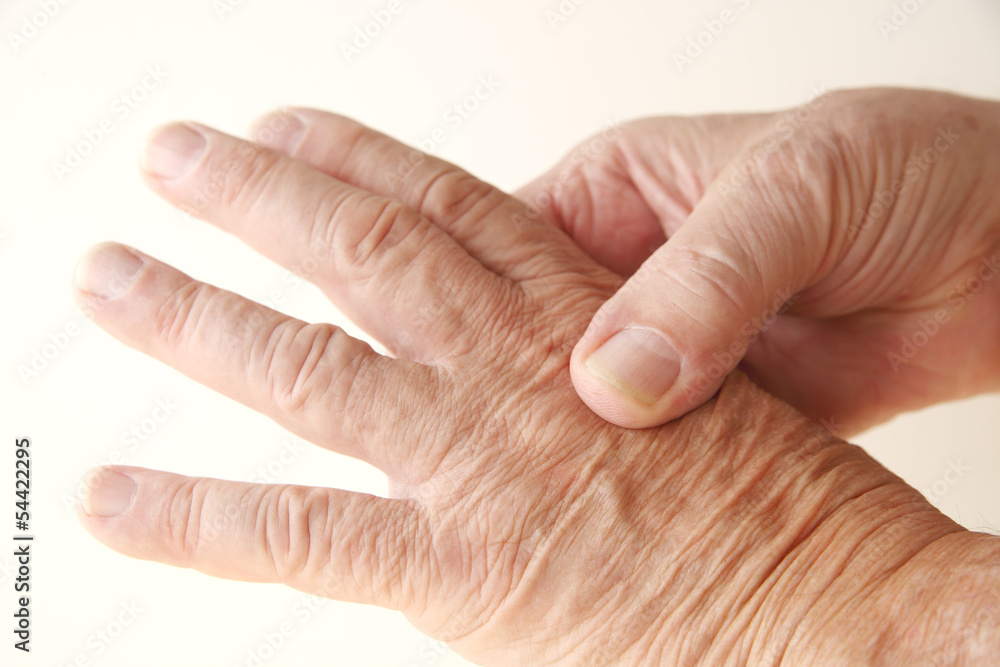 aching knuckle on older man aching knuckle on older man