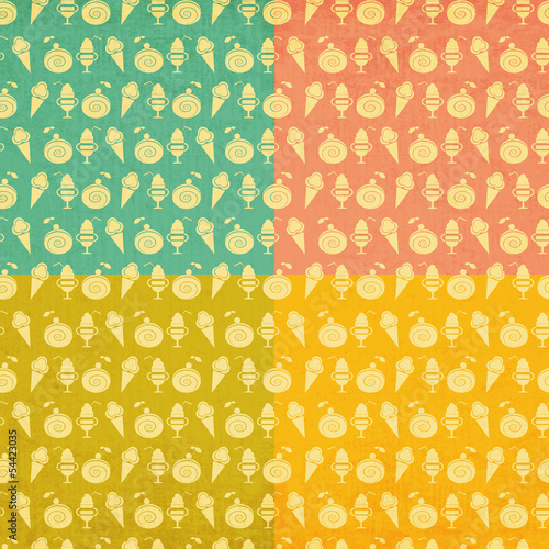 Ice Cream Vintage Seamless Background