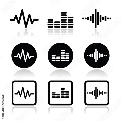 soundwave music vector icons set