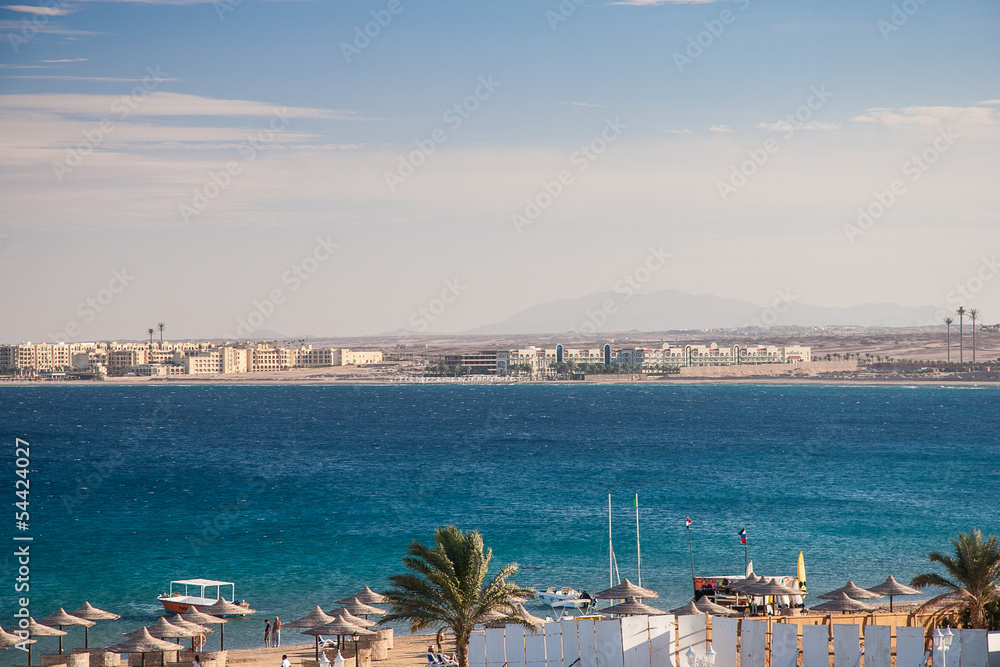 Naklejka premium Red Sea coast line near Hurhada