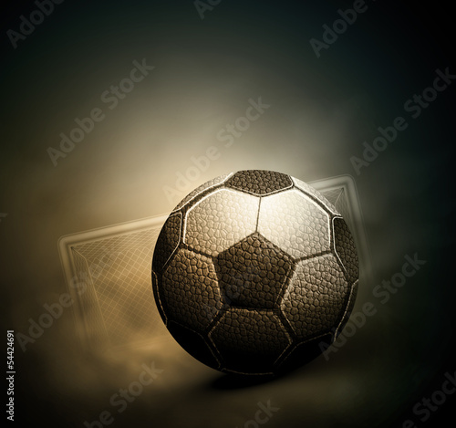 Obraz piłka nożna na ciemnym tle