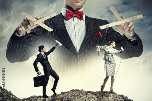Quadro em tela Businessman puppeteer