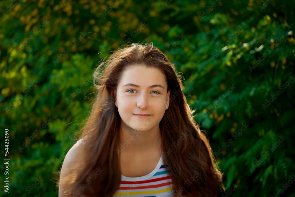 portrait teenager girl in the park portrait teenager girl in the park