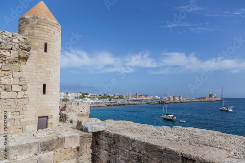 harbour of old town Rhodes in Greece