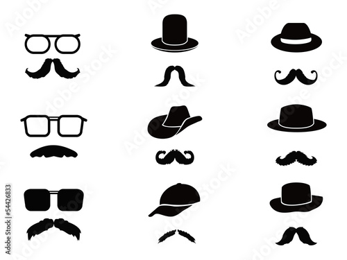 Invisible man with mustache ,glasses and hats
