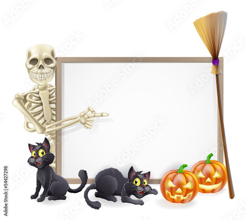 Skeleton Halloween Sign