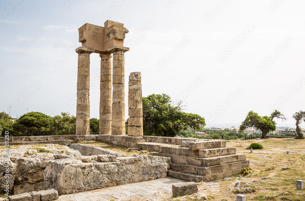 acropolis at monte smith hill in Rhodes, Greece