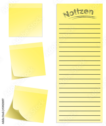4 Notizzettel, verschiedene größen