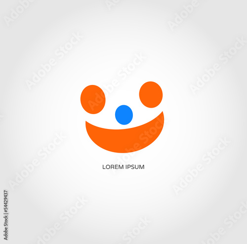 Abstract design depicting a family and a smile