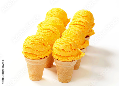 Yellow ice cream cones