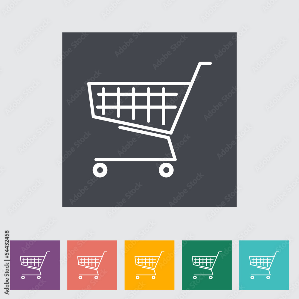 Cart flat single icon. Cart flat single icon.