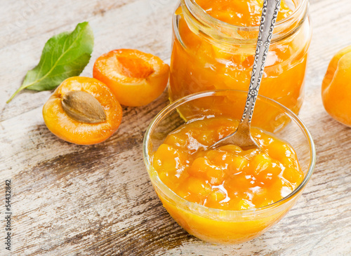 Fresh apricots jam