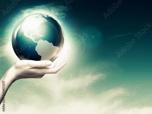 Whole world in your hands  abstract environmental backgrounds