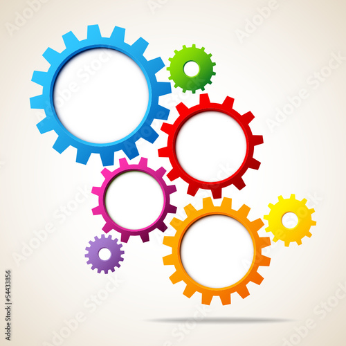 Abstract Background Gears Rainbow Colors