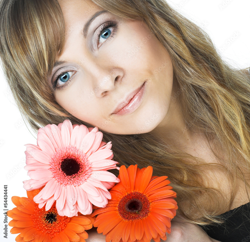 Woman with flowers