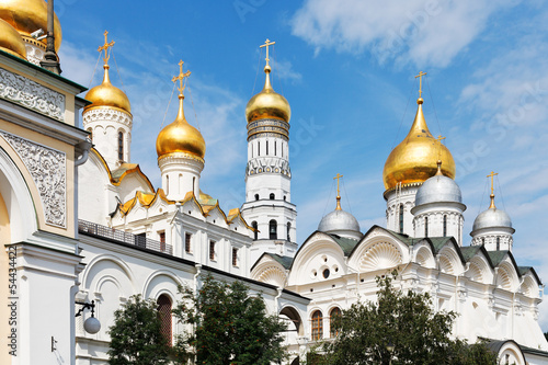 Fotografia golden domes of Moscow Kremlin Cathedrals