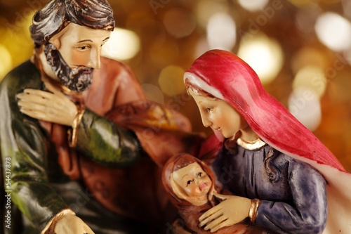 Nativity scene - close-up of Christmas decoration.