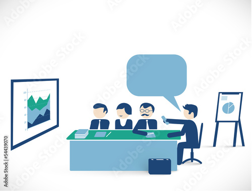 meeting room scene - man showing presentation