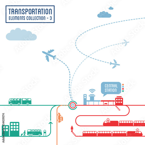 Transportation infographics - graphic elements set 3