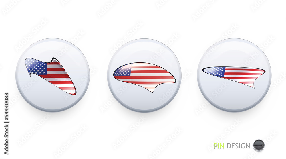 Collection of american speech bubbles printed on pin.