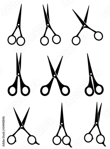black scissors on white background