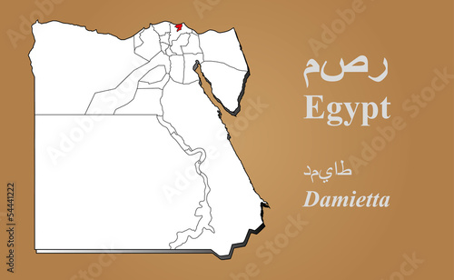 Ägypten Damietta hervorgehoben